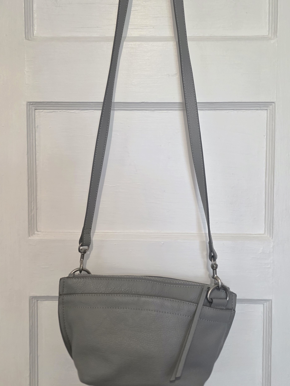 Lucky Brand Gray Leather Crossbody Bag